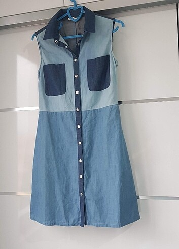 Denim Kısa Elbise - Görsel 7