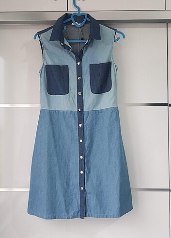 Denim Kısa Elbise - Görsel 5