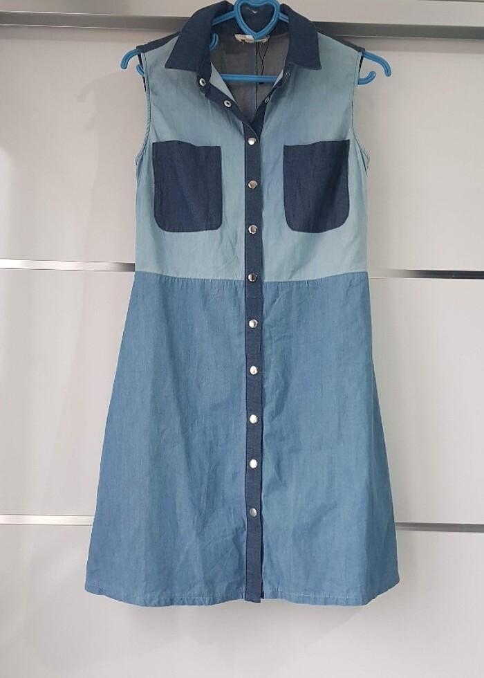 Denim Kısa Elbise - Görsel 2