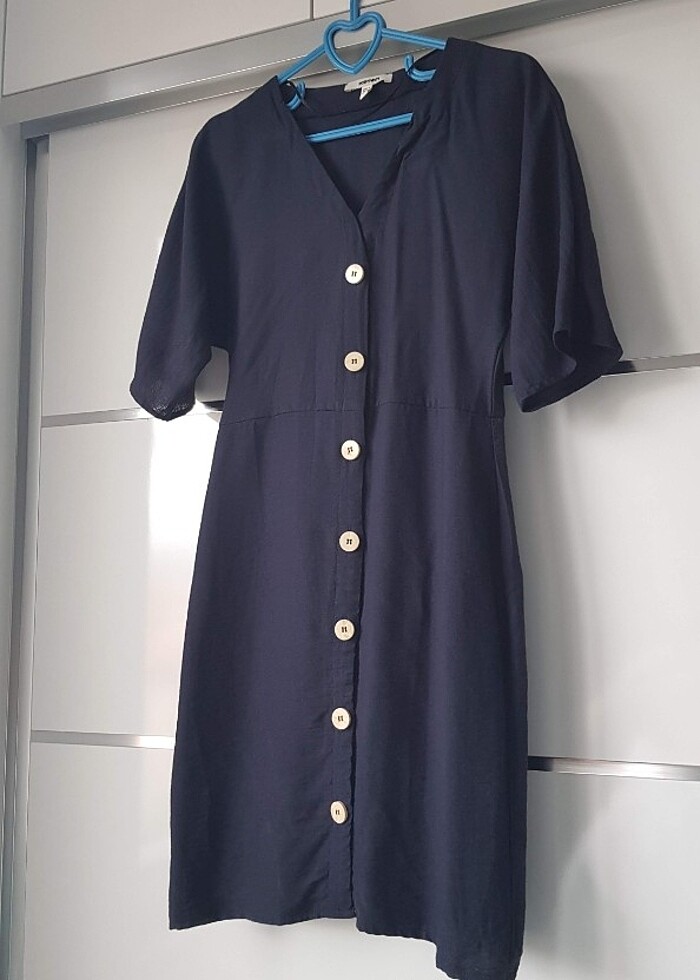 Kısa Kollu Gömlek Elbise - Görsel 2