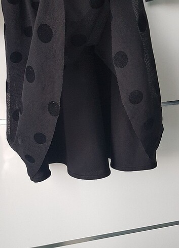 Puantiyeli Tüllü Transparan Elbise - Görsel 6