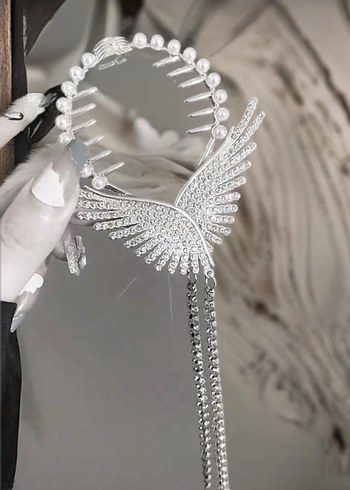 Pullu Kanat Detaylı Metal Saç Aksesuarı - Görsel 2