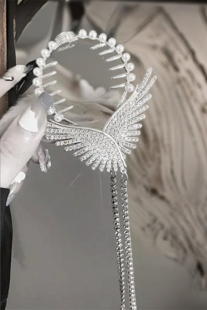 Pullu Kanat Detaylı Metal Saç Aksesuarı - Görsel 2