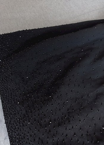 Diğer Siyah Drapeli Taşlı Mini Elbise