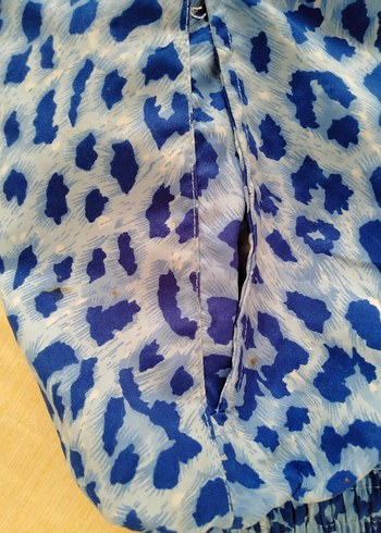 Mavi Leopar Desenli Rahat Kesim Deniz Şortu - Görsel 7