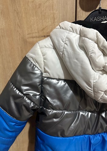 Gri Mavi Erkek Çocuk Şişme Mont - Görsel 6