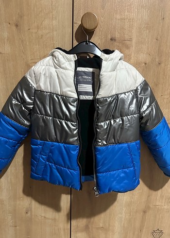 Gri Mavi Erkek Çocuk Şişme Mont - Görsel 2