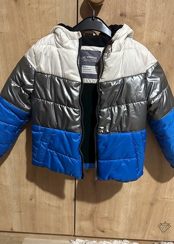 Gri Mavi Erkek Çocuk Şişme Mont - Görsel 3