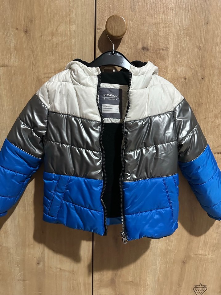 Gri Mavi Erkek Çocuk Şişme Mont - Görsel 2