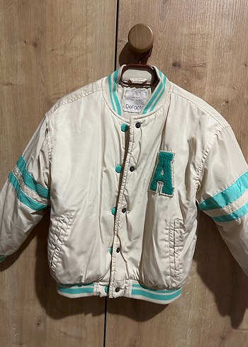 Beyaz Nakışlı Erkek Çocuk Street Wear Mont - Görsel 4