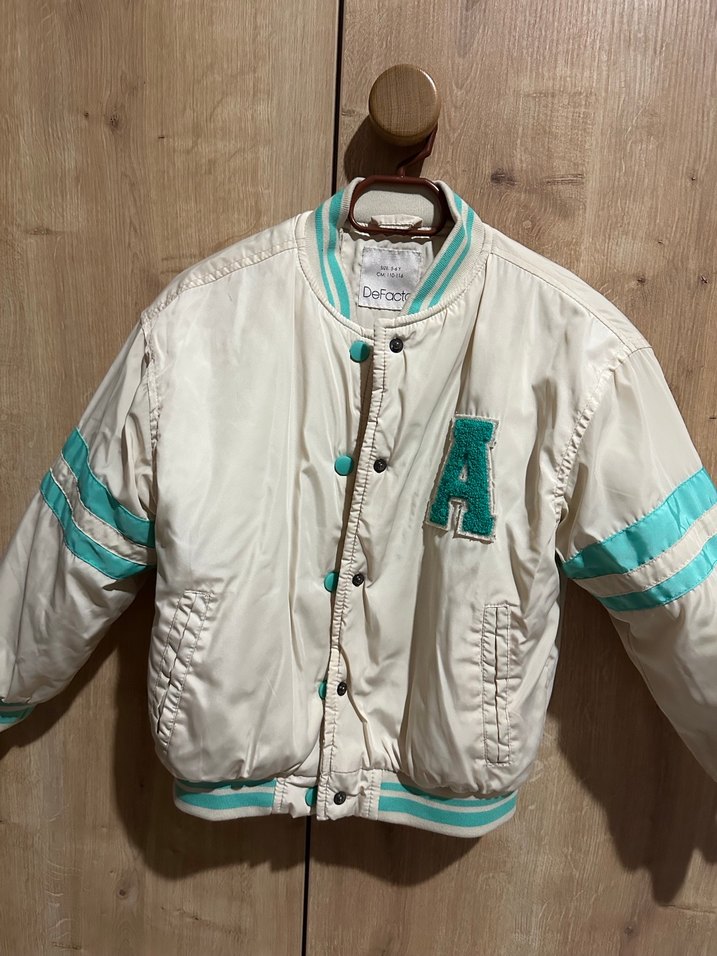 Beyaz Nakışlı Erkek Çocuk Street Wear Mont - Görsel 4