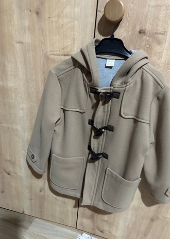 Bej Kapüşonlu Erkek Çocuk Kaban - Görsel 5