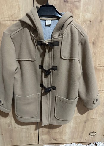 Bej Kapüşonlu Erkek Çocuk Kaban - Görsel 4