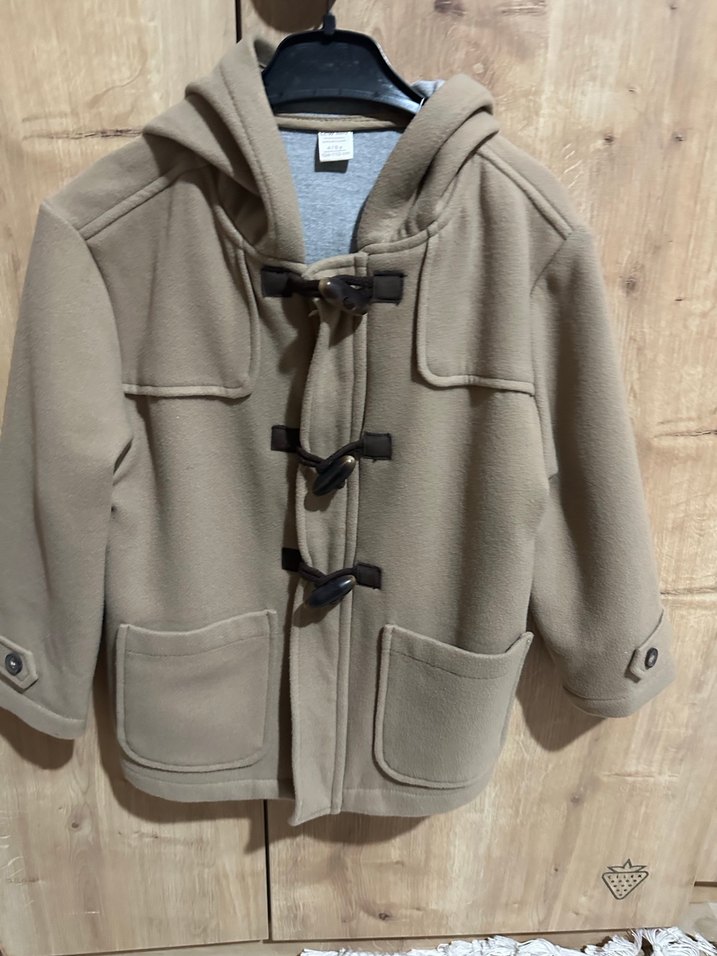 Bej Kapüşonlu Erkek Çocuk Kaban - Görsel 4