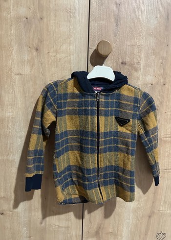 Erkek Çocuk Kahverengi Ekose Düğmeli Gömlek - Görsel 2