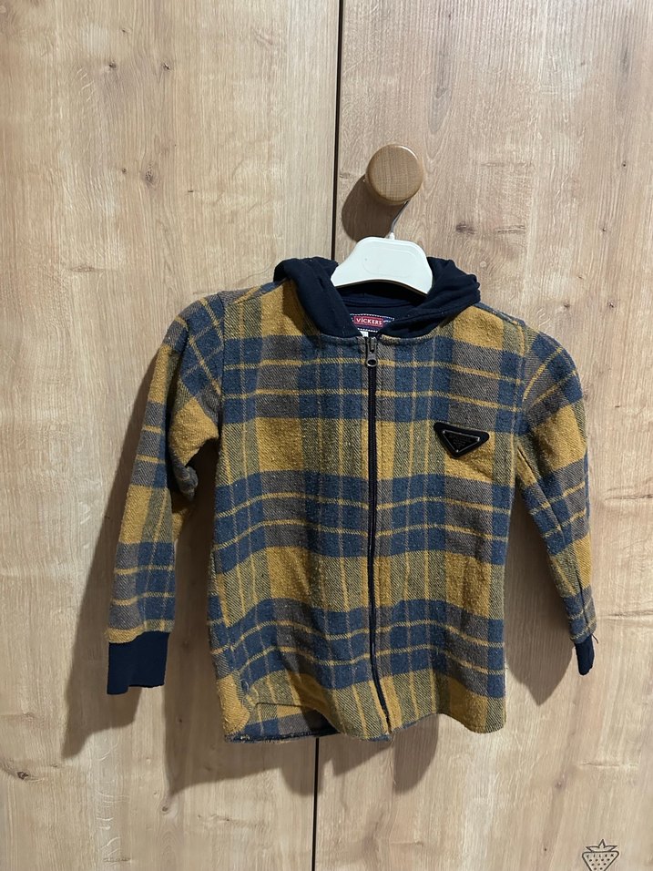 Erkek Çocuk Kahverengi Ekose Düğmeli Gömlek - Görsel 2