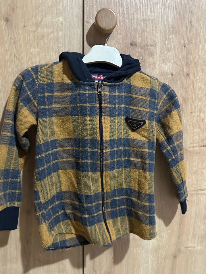 Erkek Çocuk Kahverengi Ekose Düğmeli Gömlek - Görsel 4