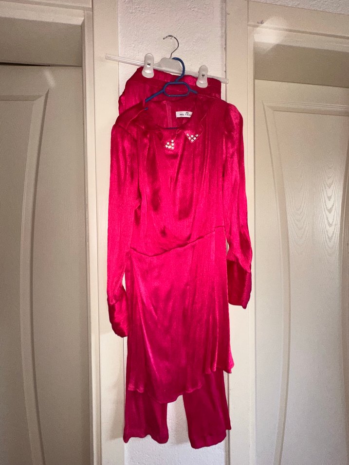 Pembe Parlak Uzun Kollu Hamile Bluzu - Görsel 2