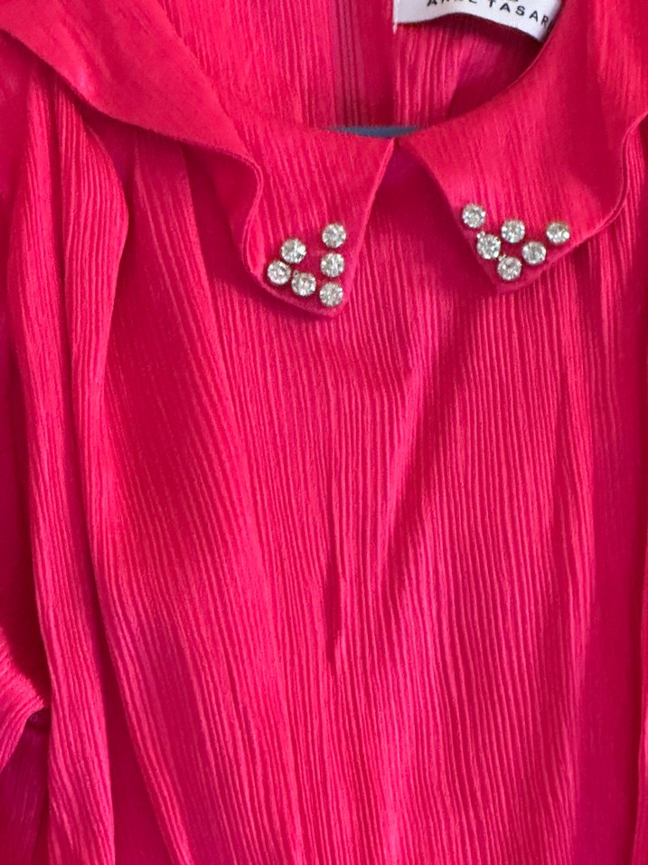 Pembe Parlak Uzun Kollu Hamile Bluzu - Görsel 5