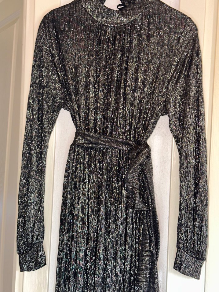 Pilili Gri Uzun Abiye Elbise - Görsel 3