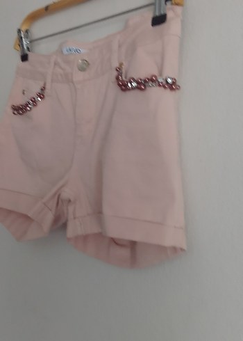 Nakışlı Pembe Mini Şort - Görsel 4