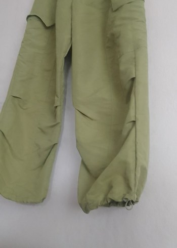 yeşil renk paraşüt kumaş, pantolon - Görsel 3