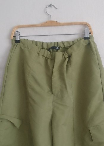 yeşil renk paraşüt kumaş, pantolon - Görsel 2