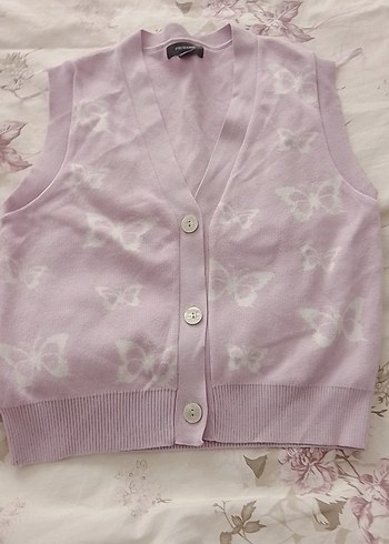 Düğmeli Pastel Mor çocukTriko Süveter