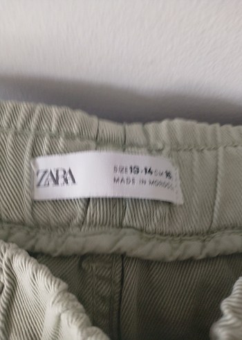 Zara Bej kız Çocuk Keten Rahat Kesim Pantolon