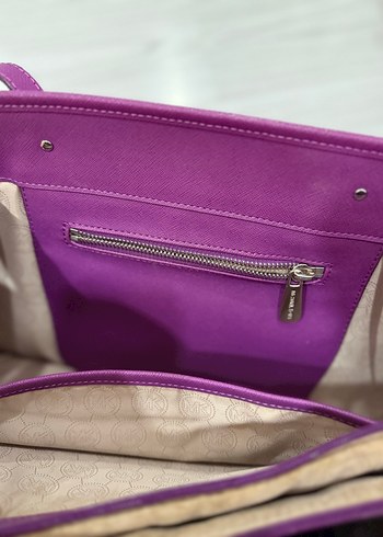 Mor Deri Michael Kors Kadın Büyük Boy Çanta - Görsel 6