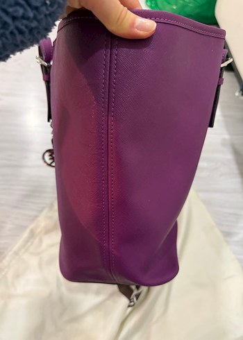 Mor Deri Michael Kors Kadın Büyük Boy Çanta - Görsel 11