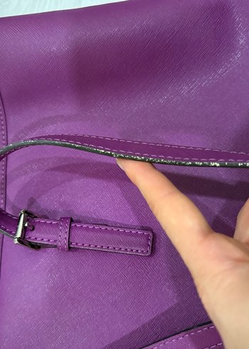 Mor Deri Michael Kors Kadın Büyük Boy Çanta - Görsel 9