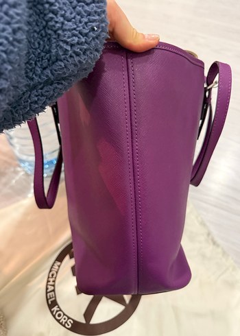 Mor Deri Michael Kors Kadın Büyük Boy Çanta - Görsel 10