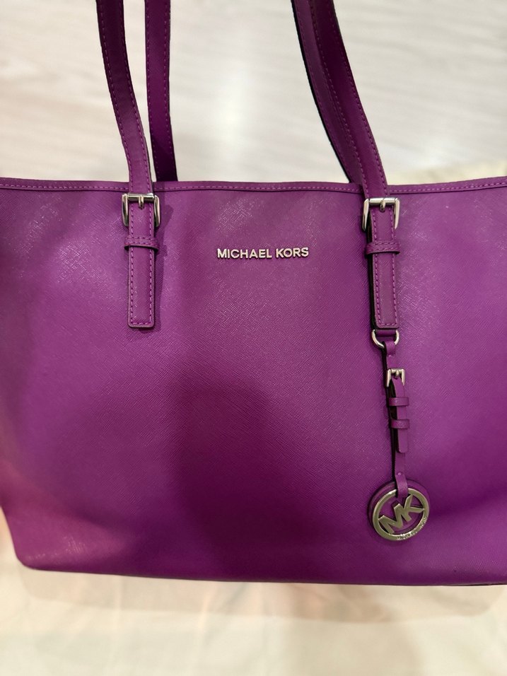 Mor Deri Michael Kors Kadın Büyük Boy Çanta - Görsel 2