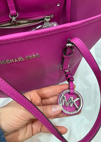 Michael Kors Pembe Orta Boy Deri Kadın Çanta - Görsel 2