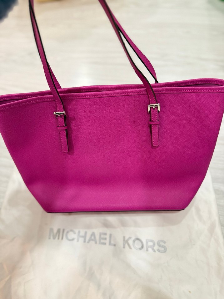 Michael Kors Pembe Orta Boy Deri Kadın Çanta - Görsel 4