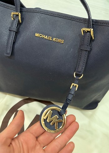 Michael Kors Lacivert Deri Kadın Büyük Çanta - Görsel 2