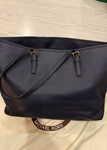 Michael Kors Lacivert Deri Kadın Büyük Çanta - Görsel 4