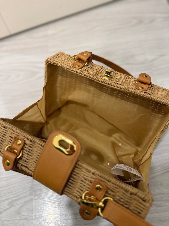 Bej Örgü  Kadın Çanta - Görsel 5