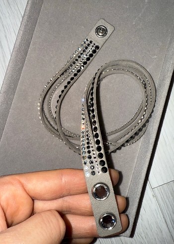 Swarovski gri parlak taşlı bileklik - Görsel 3