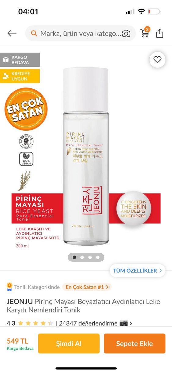 JEONJU Pirinç Mayası Beyazlatıcı Tonik 200ml - Görsel 2