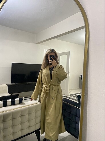 l Beden haki Renk Oversize trençkot