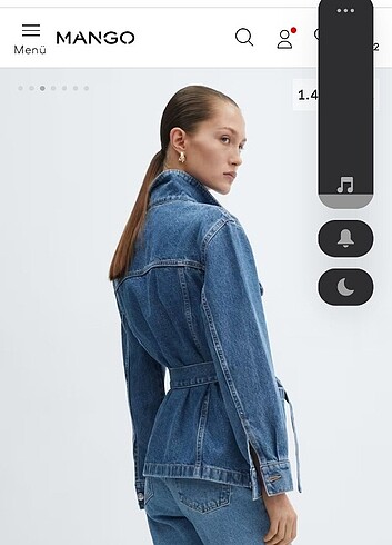 m Beden Etiketli Mango Denim çeker 