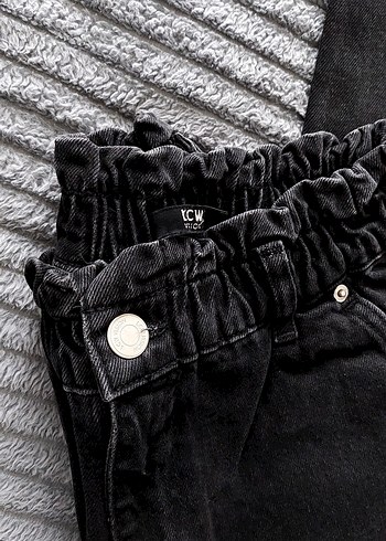 Lcw Kadın Siyah Bol Kesim Midi Kot Pantolon - Görsel 2