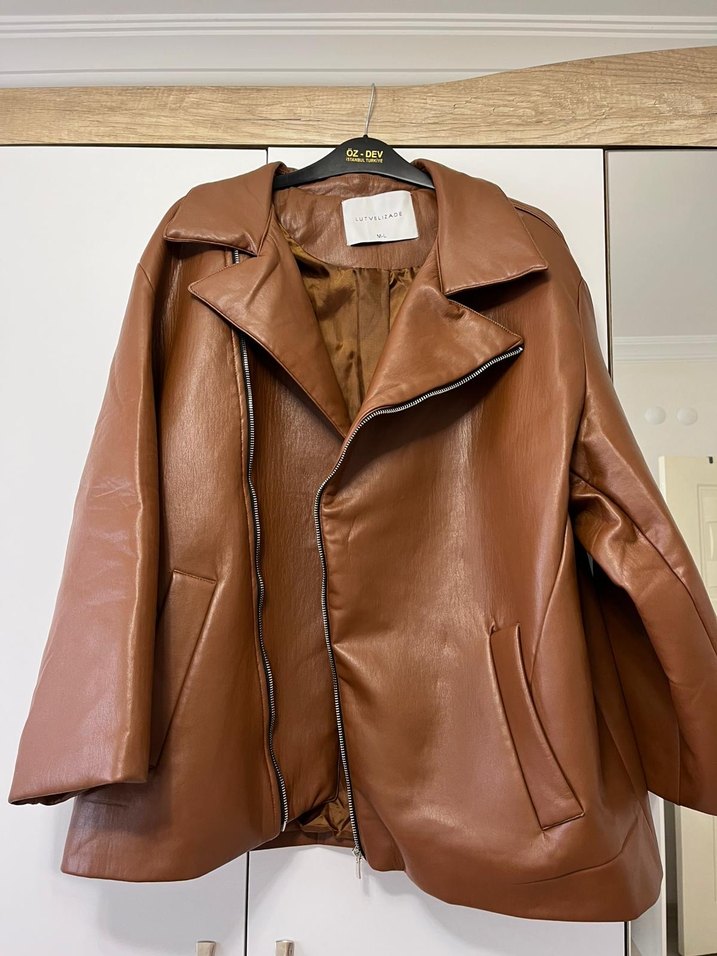 Kahverengi Deri Ceket - Görsel 2