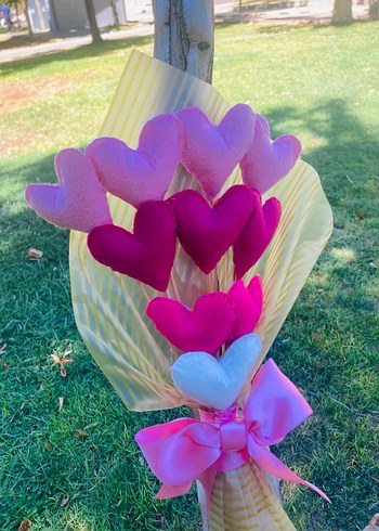 Renkli Kalp Figürlü El Yapımı Buket - Görsel 3