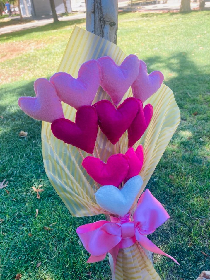 Renkli Kalp Figürlü El Yapımı Buket - Görsel 3