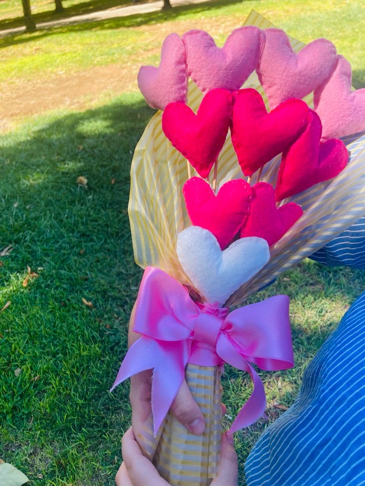 Renkli Kalp Figürlü El Yapımı Buket - Görsel 4