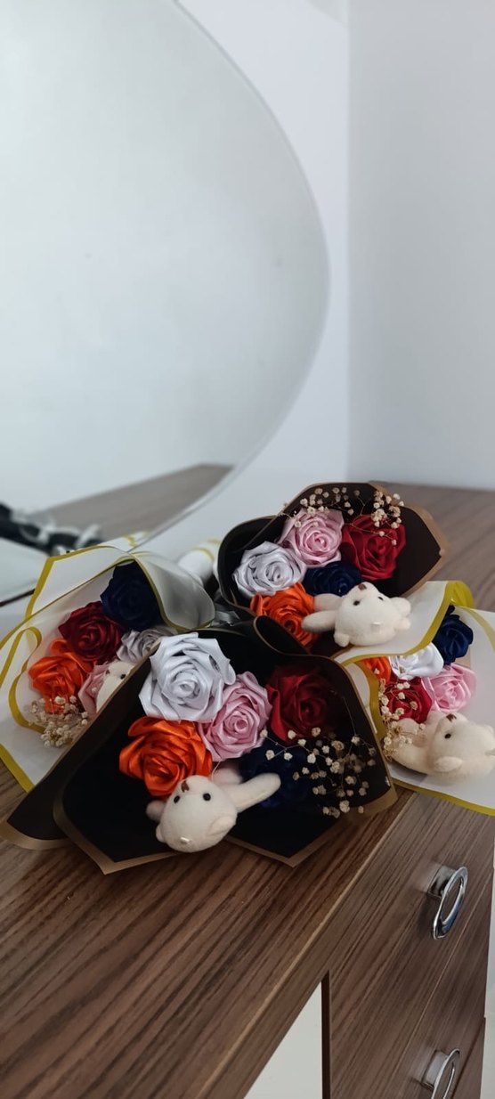 Bohem Tarzda Renkli Yapay Gül Buketi - Görsel 2