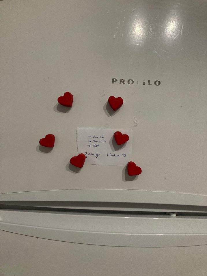 Renkli Kalp ve Yıldız  Buzdolabı Magneti - Görsel 2